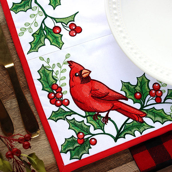 Cardinals & Holly Placemat Corners Design Pack