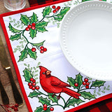Cardinals & Holly Placemat Corners Design Pack