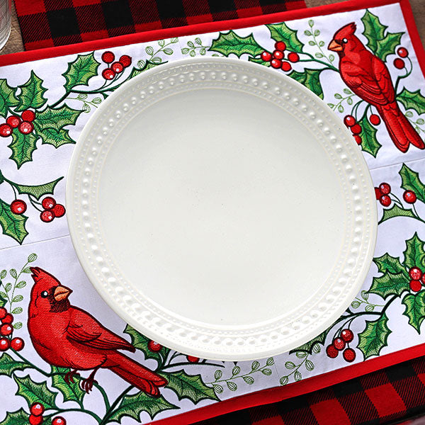 Cardinals & Holly Placemat Corners Design Pack