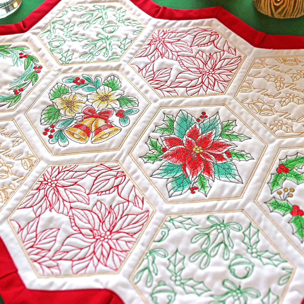 Festive Stitches Quilt Hexagon Design Pack