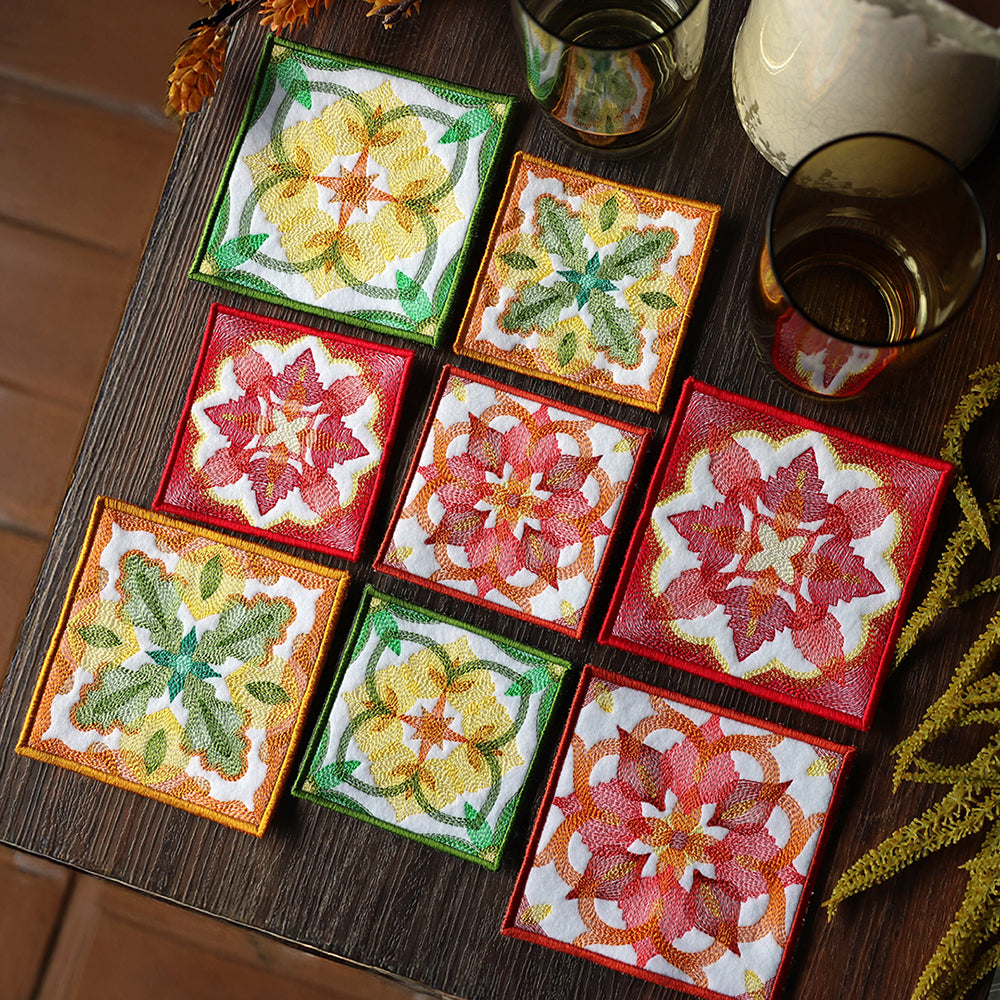 Color Theory Fall Square Coasters (In-the-Hoop) Design Pack