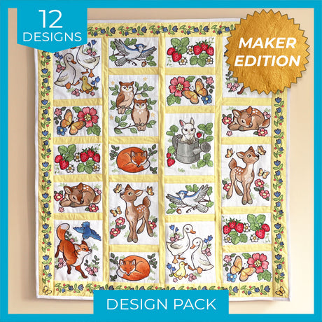 Woodland Animals Quilt Design Pack