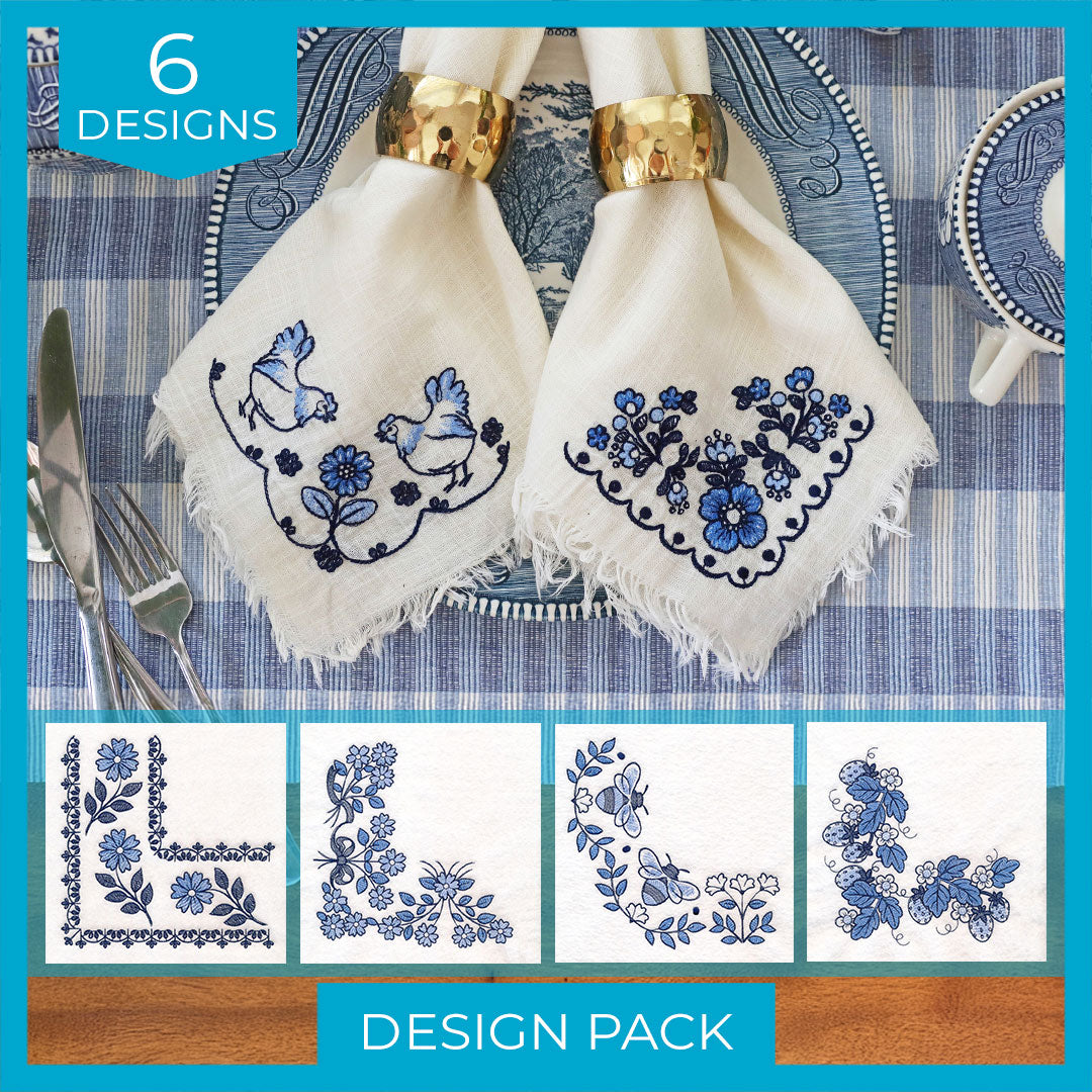 Delicate Delft Corners Design Pack