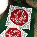 Lace Edge Christmas Coasters Design Pack (In-the-Hoop)