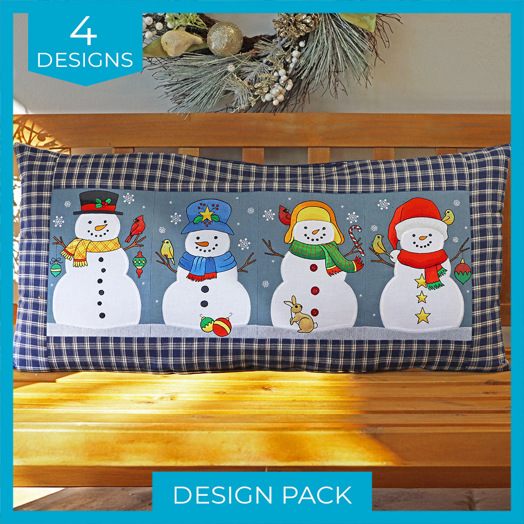 Winter Snowman Build-A-Scene (Applique) Design Pack