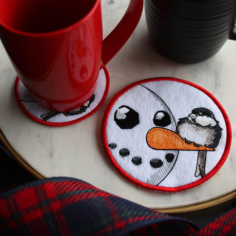 Sweet Peeking Snowmen Coasters (In-the-Hoop) Design Pack