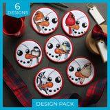 Sweet Peeking Snowmen Coasters (In-the-Hoop) Design Pack