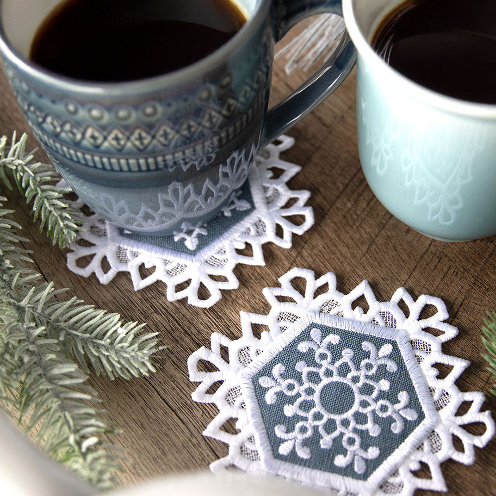 Lace Edge Snowflake Coaster (In-the-Hoop) Design Pack