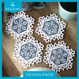 Lace Edge Snowflake Coaster (In-the-Hoop) Design Pack