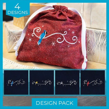 Frosted Bird Border Design Pack