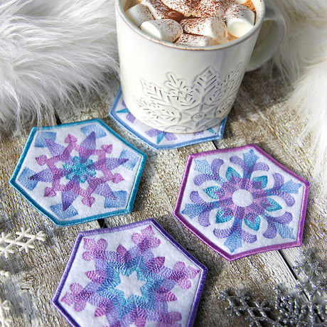 Color Theory Snowflake Coasters Design Pack