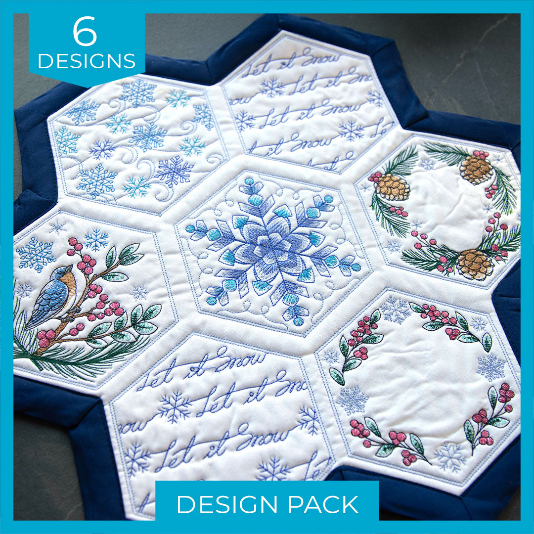 Winter Beauty Quilt Hexagon Design Pack