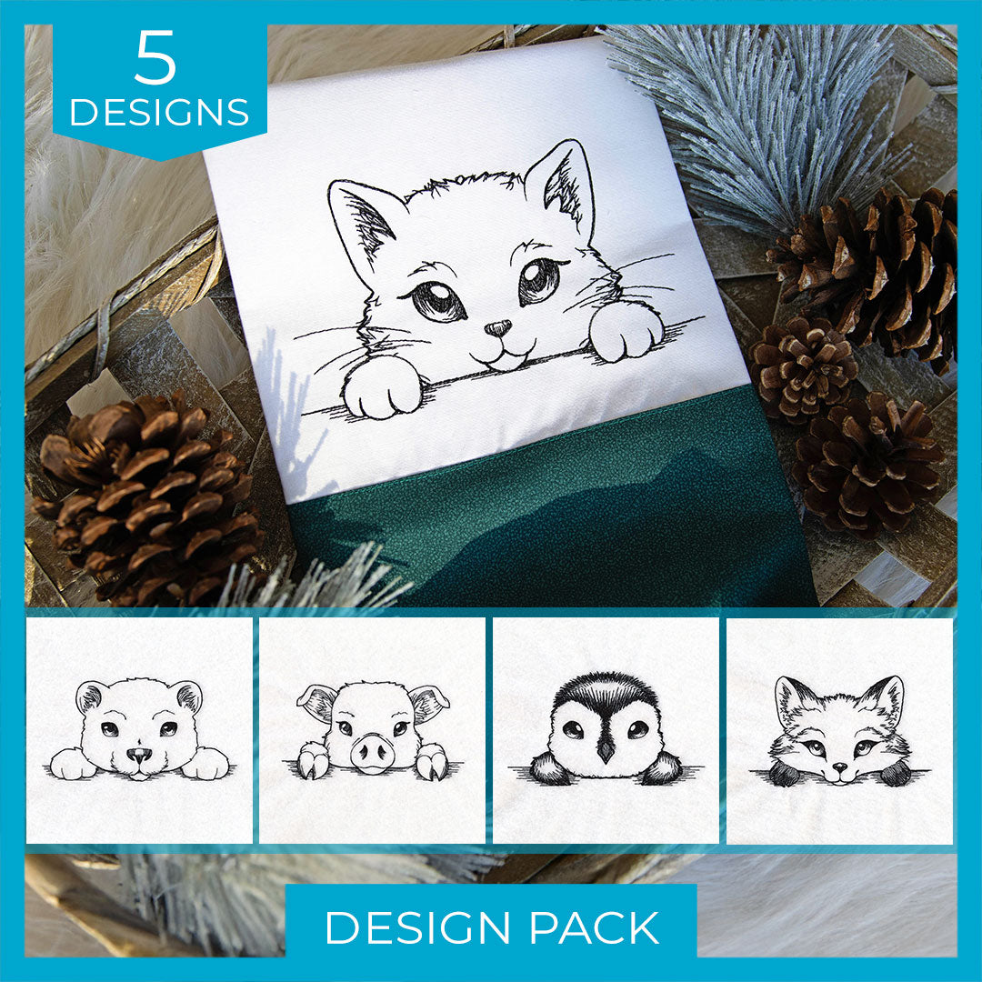 Peeking Animal Sketches Design Pack