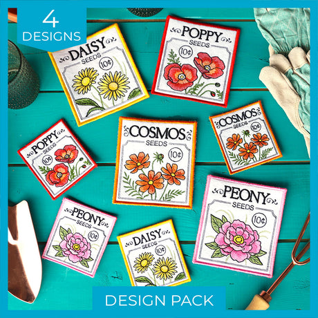 Garden Seed Packet Coasters (In-the-Hoop) Design Pack