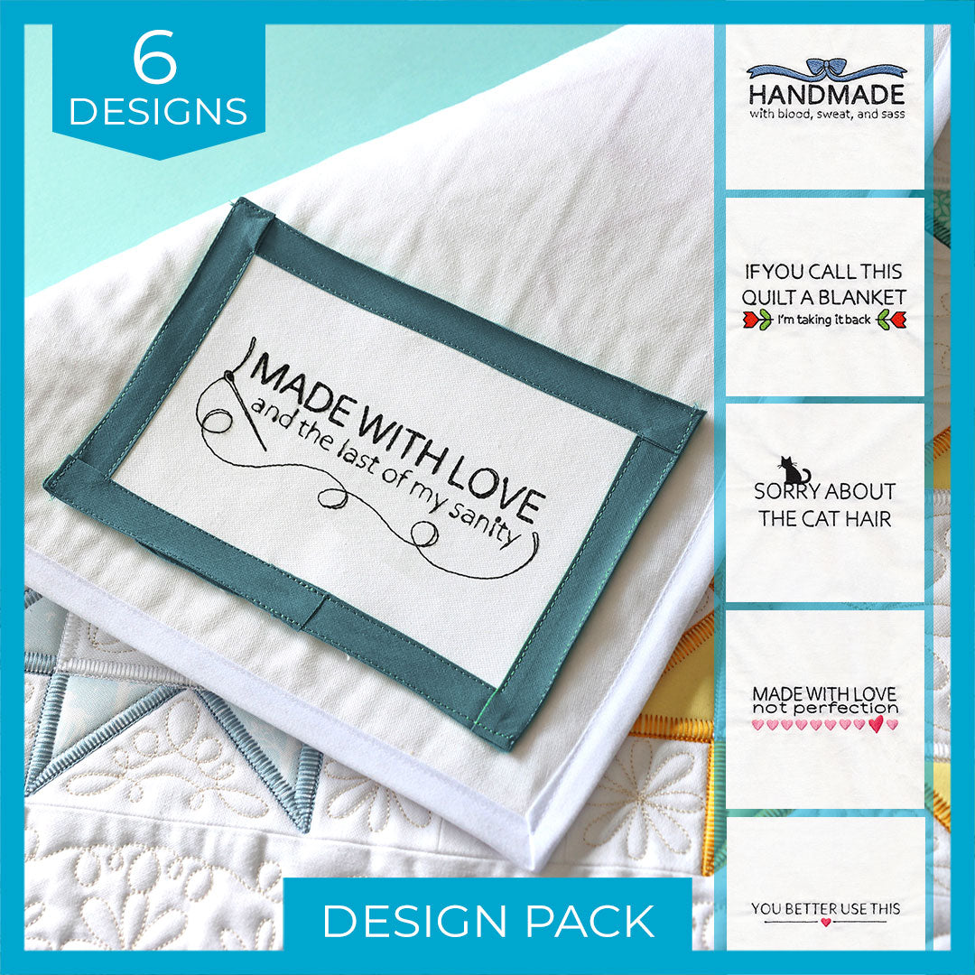 Handmade Humor Quilt Labels Design Pack