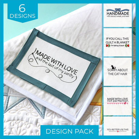 Handmade Humor Quilt Labels Design Pack
