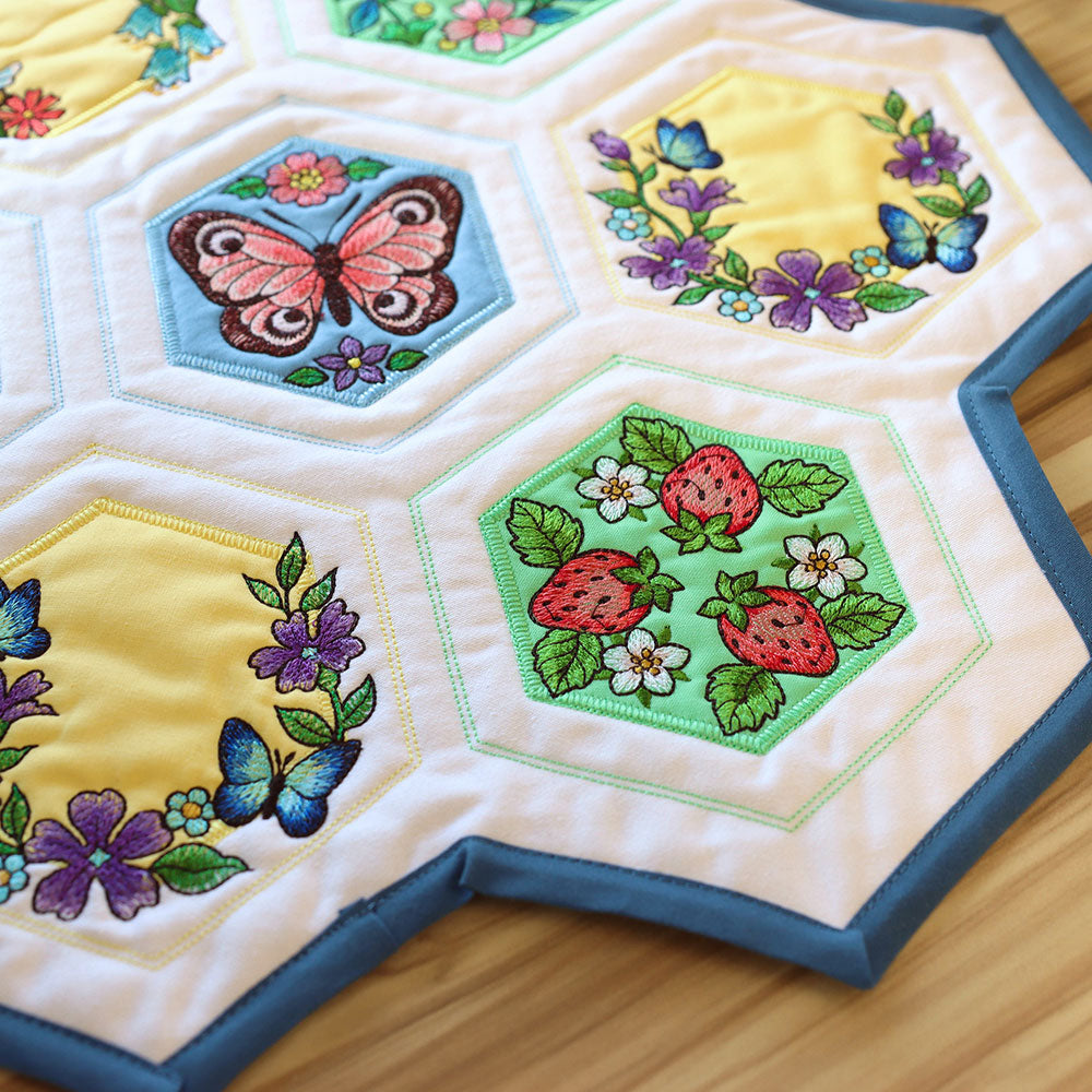 Springtime Quilt Hexagon (Applique) Design Pack