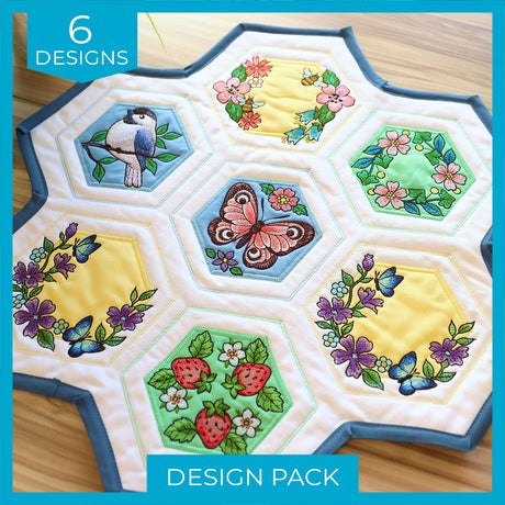 Springtime Quilt Hexagon (Applique) Design Pack