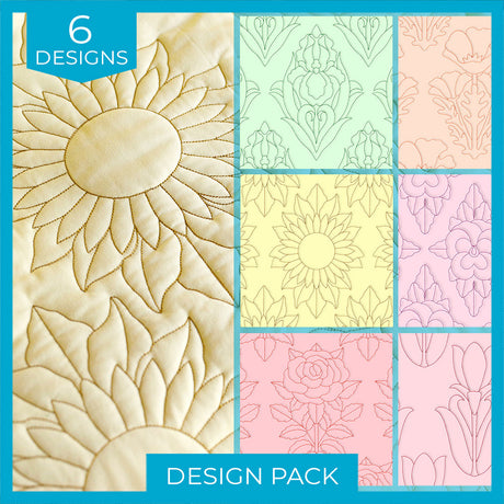 Floral Diamonds Quilting Design Pack
