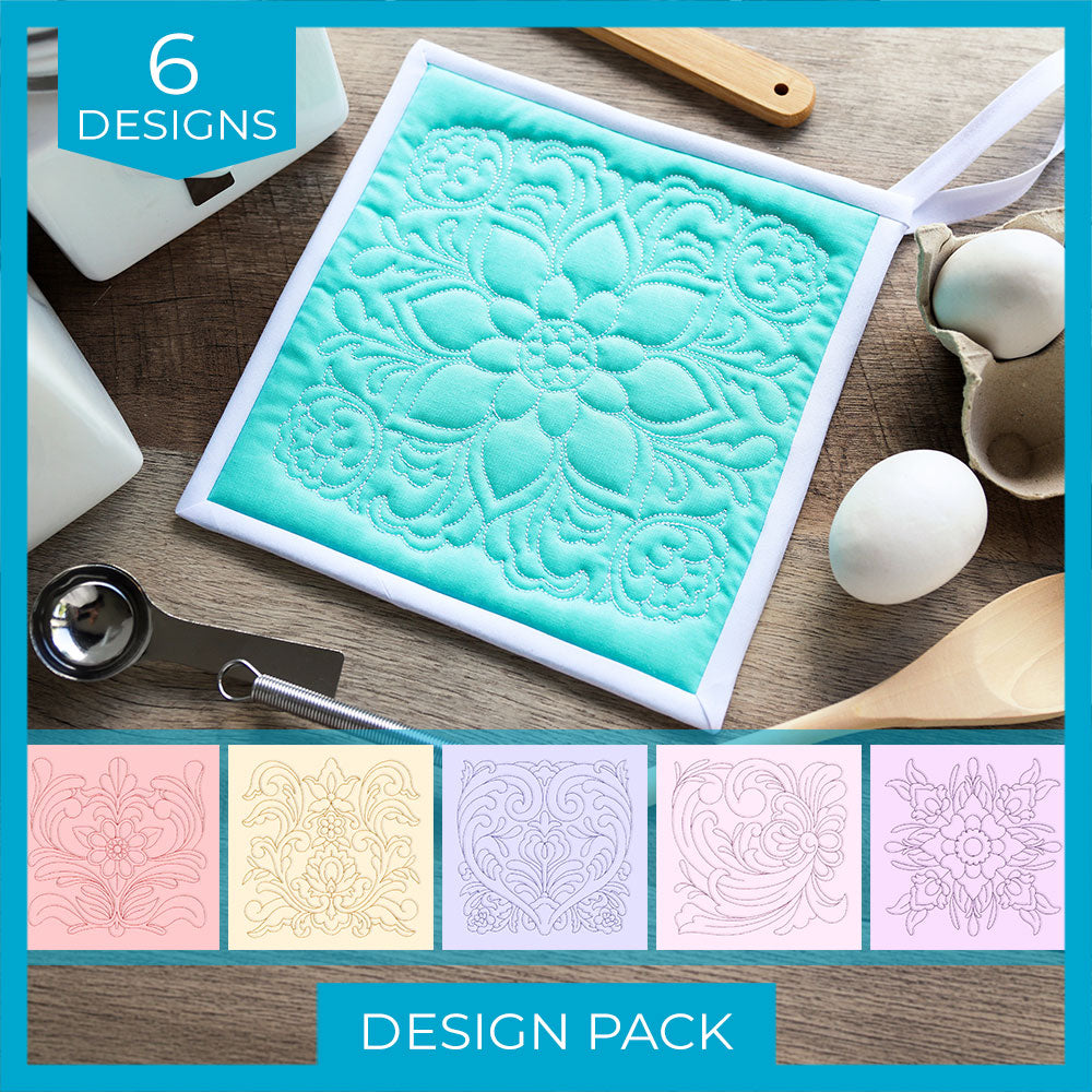 Rosemaling Blooms Quilting Design Pack
