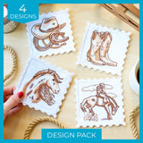 Western Stamp Coasters (In-the-Hoop) Design Pack