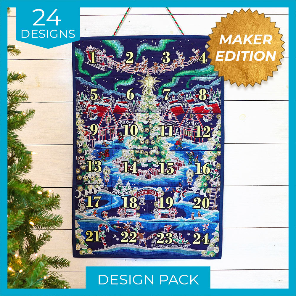 North Pole Village Advent Calendar Design Pack – Embroidery Library
