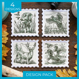 Hunting Stamp Coasters (In-the-Hoop) Design Pack