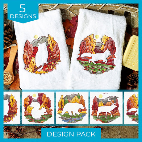 Autumn Wild Animal Silhouettes (Embossed) Design Pack