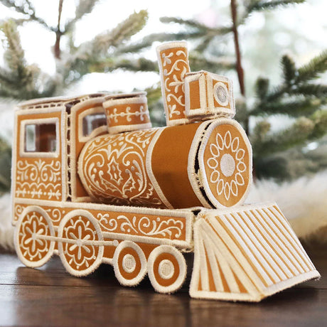Gingerbread Christmas Train in 3D (In-the-Hoop) Design Pack