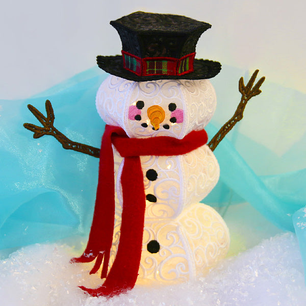 Organza Snowman in 3D (Lace)