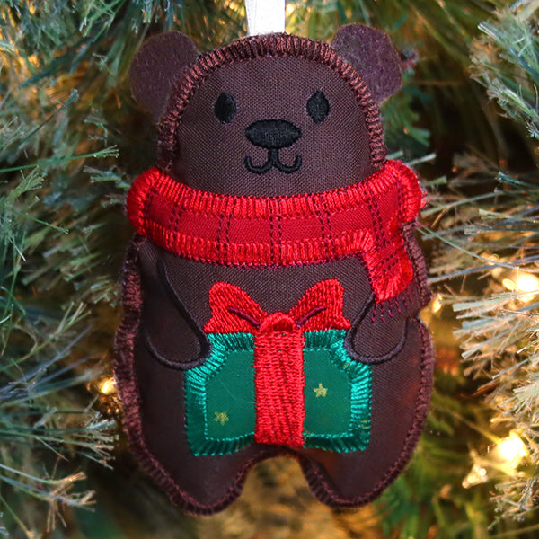 Cozy Winter Bear Ornament (In-the-Hoop)