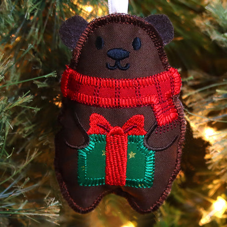 Cozy Winter Bear Ornament (In-the-Hoop)
