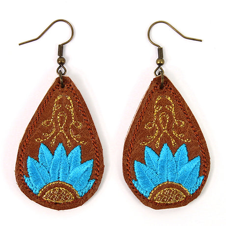 Southwest Bloom Leather Earrings (In-the-Hoop)
