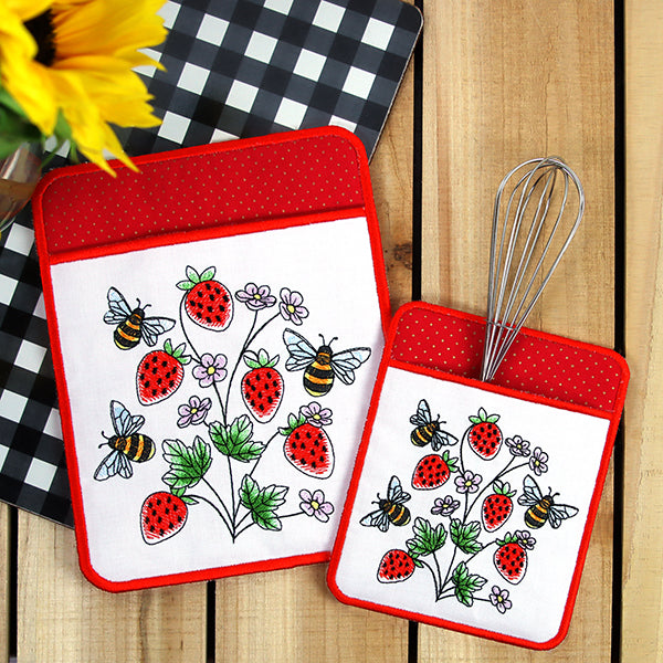 Bees & Berries Pot Holder (In-the-Hoop)