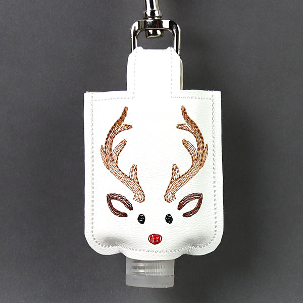 Christmas Reindeer Hand Sanitizer Keychain (In-the-Hoop)