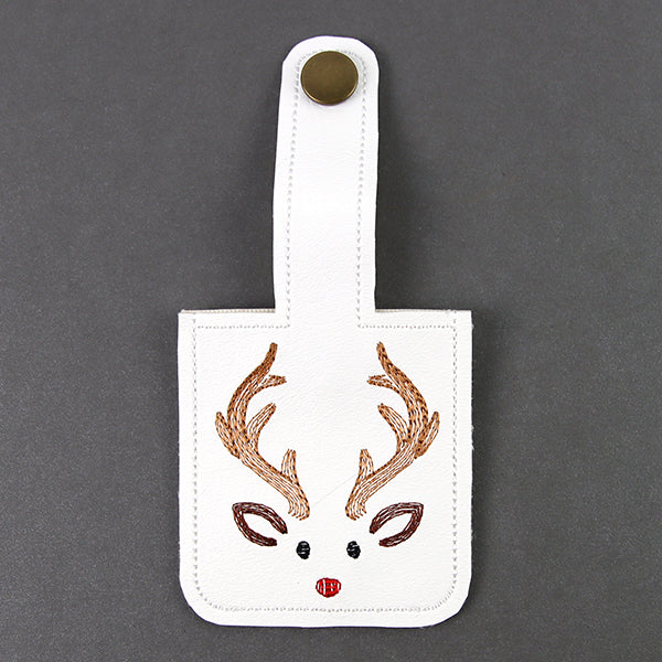 Christmas Reindeer Hand Sanitizer Keychain (In-the-Hoop)