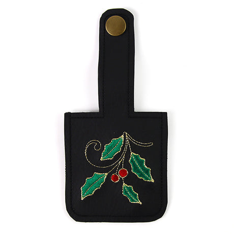 Christmas Holly Hand Sanitizer Keychain (In-the-Hoop)
