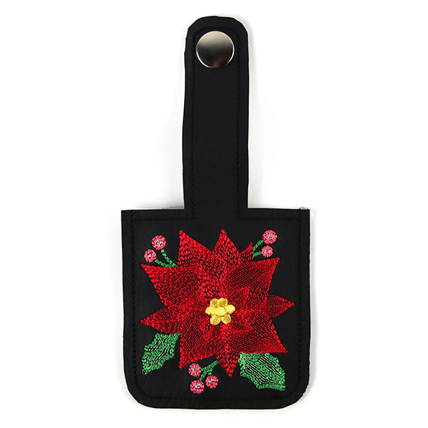 Christmas Poinsettia Hand Sanitizer Keychain (In-the-Hoop)