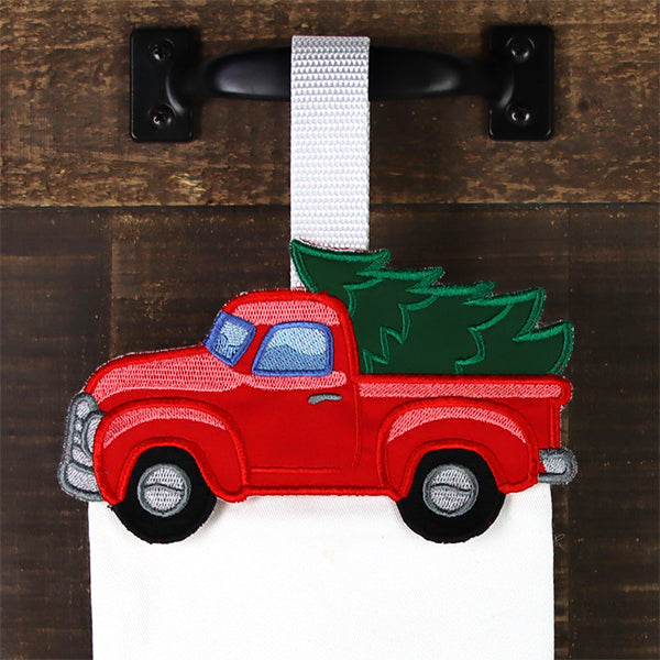 Festive Retro Truck Towel Topper (In-the-Hoop)