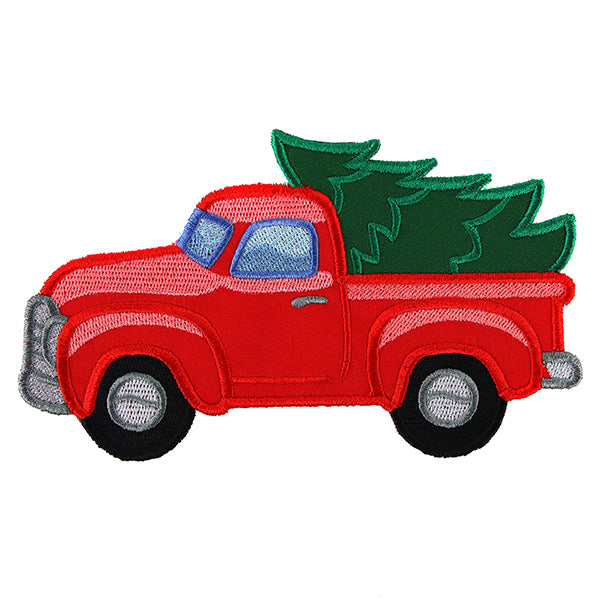 Festive Retro Truck Towel Topper (In-the-Hoop)