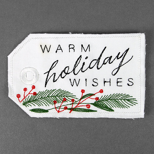Warm Holiday Wishes Tag (In-the-Hoop)
