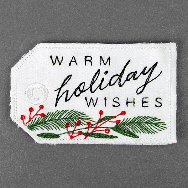 Warm Holiday Wishes Tag (In-the-Hoop)