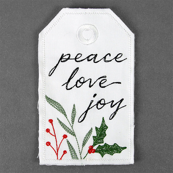 Peace Love Joy Tag (In-the-Hoop)