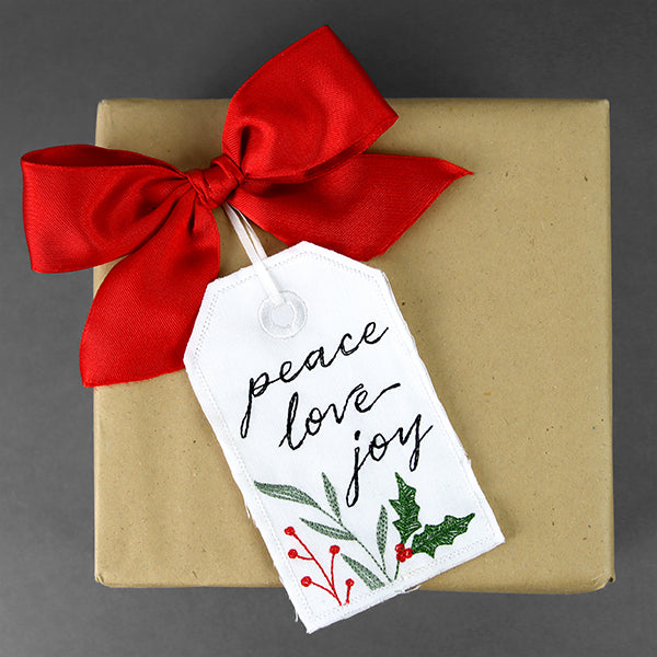 Peace Love Joy Tag (In-the-Hoop) – Embroidery Library