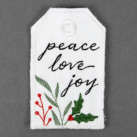 Peace Love Joy Tag (In-the-Hoop)