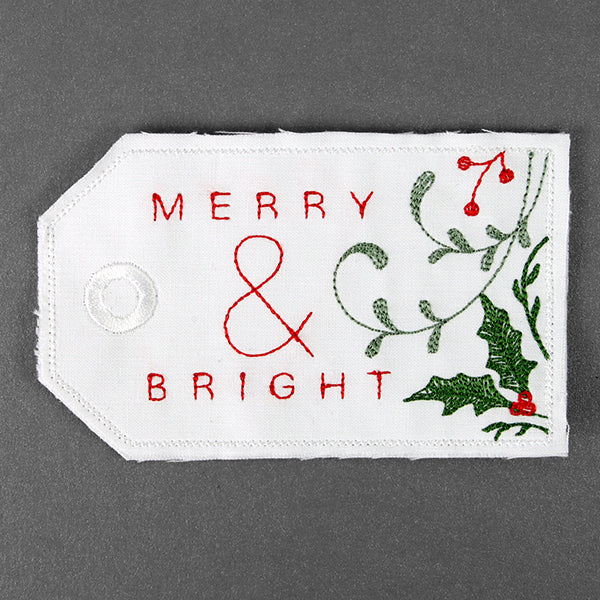 Merry & Bright Tag (In-the-Hoop)