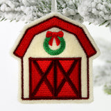 Farmhouse Christmas Barn Ornament (In-the-Hoop)