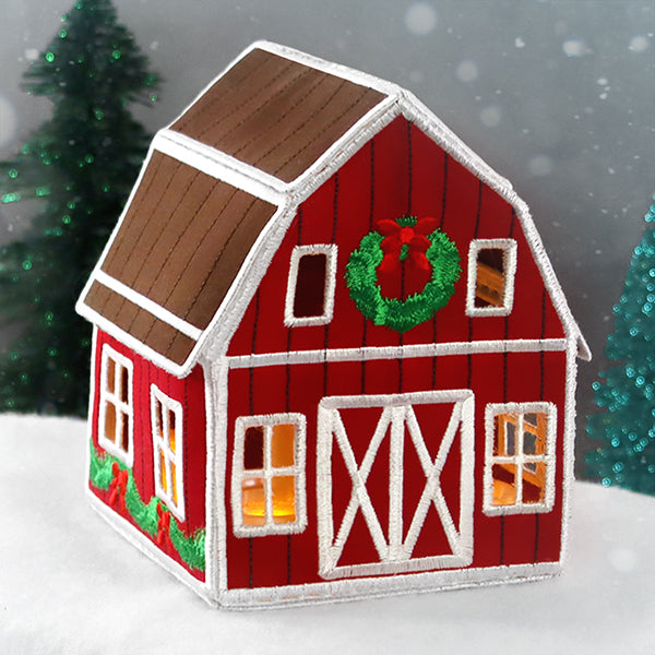 Christmas Barn in 3D (In-the-Hoop)