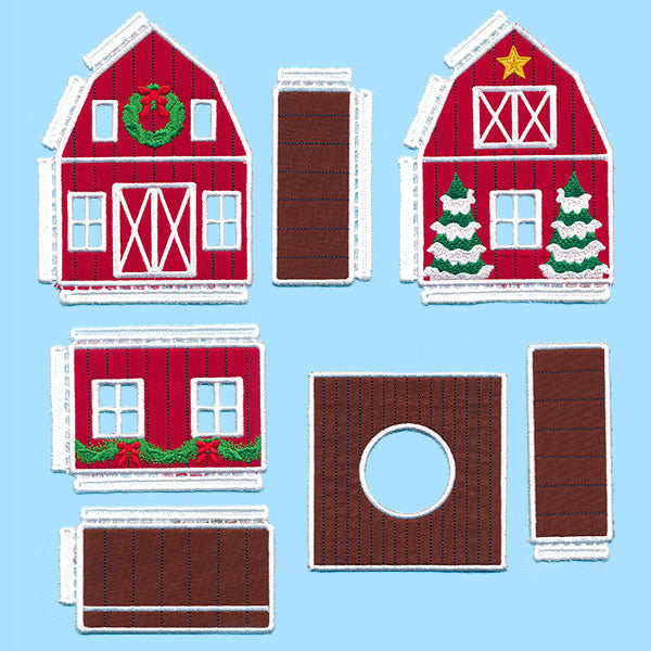 Christmas Barn in 3D (In-the-Hoop)