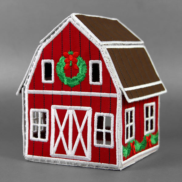 Christmas Barn in 3D (In-the-Hoop)